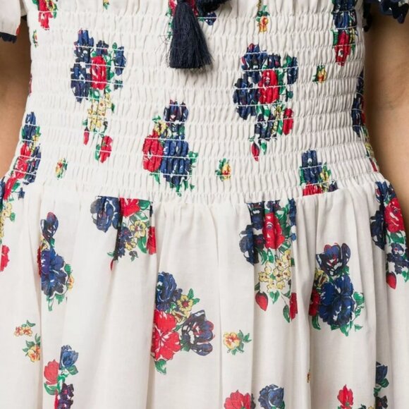 Tory Burch Meadow Folly Cotton Voile Floral Multi Midi Dress M $398 - Picture 9 of 10